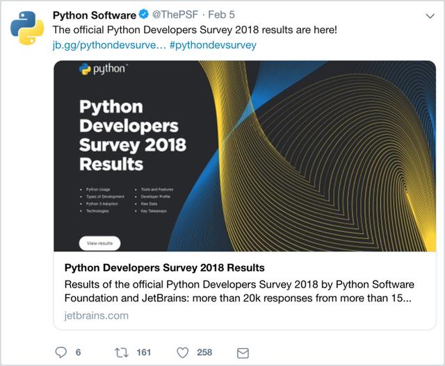 2018 Python官方年度报告：关于 Python 的趋势都在这了