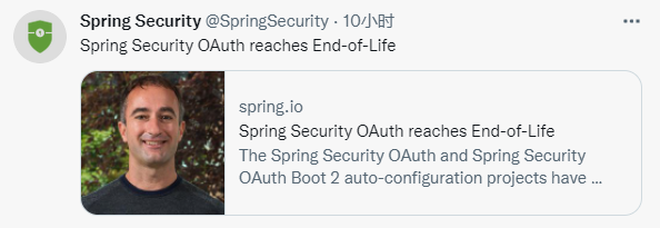 Spring宣布旧的Spring Security OAuth彻底停止维护，连文档仓库都没了